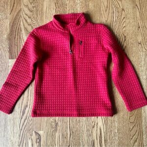 Properly Tied Boy Size 6 Red Quarter-Zip Waffle Knit Pullover